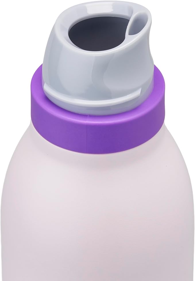 Owala FreeSip Twist Insulated Stainless Steel Water Bottle with Straw for Sports and Travel, BPA-Free, 24-oz, Pink/Purple (Dreamy Field)
