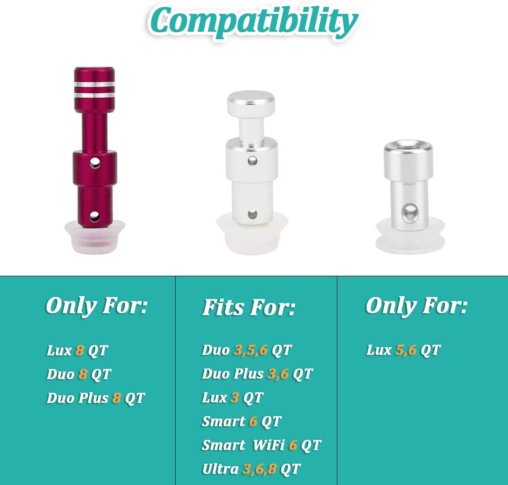 Steam Release Handle, Original Float Valve Replacement Parts with 3 Silicone Caps for Instant Pot Ultra 3, 6, 8 Qt，Instant Pot Duo/Duo Plus 3, 5, 6 Qt by ZYLONE