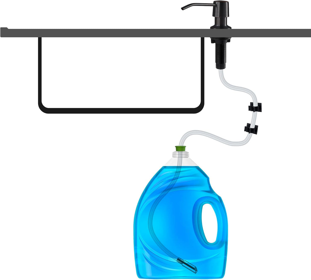 Soap Dispenser - 4” Spout and 16oz Capacity Bottle - Built in Sink Soap Dispenser for Kitchen Sink - Oil Rubbed Bronze Countertop Soap Dispenser Pump with 47" Extension