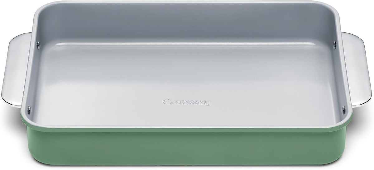 Caraway Non-Stick Ceramic 9”x13” Rectangle Pan - Naturally Slick Ceramic Coating - Non-Toxic, PTFE & PFOA Free - Perfect for Brownies, Lasagnas, and More - Sage
