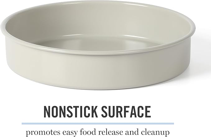 Martha Stewart Gallen 8 Inch Round Nonstick Carbon Steel Cake/Bake Pan - Cool Grey (Pack of 6)