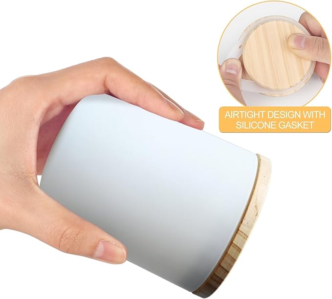 Thick Candle Jars for Making Candles 12 Pcs, 7 OZ Empty Jars with Wood Lids for Candle Making, Sample Container, Matte White