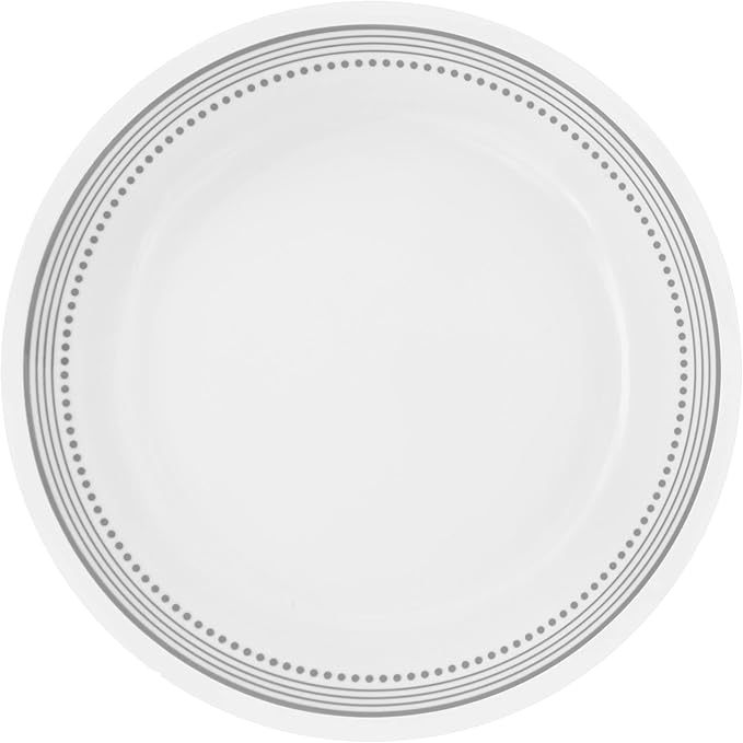 Corelle Dinnerware Set (4pc Set, Mystic Gray)-Set for 4 | Includes 4 x Side Plates | 80% Recycled Glass | 3 X More Durable, Half the Space & Weight of Traditional Ceramic