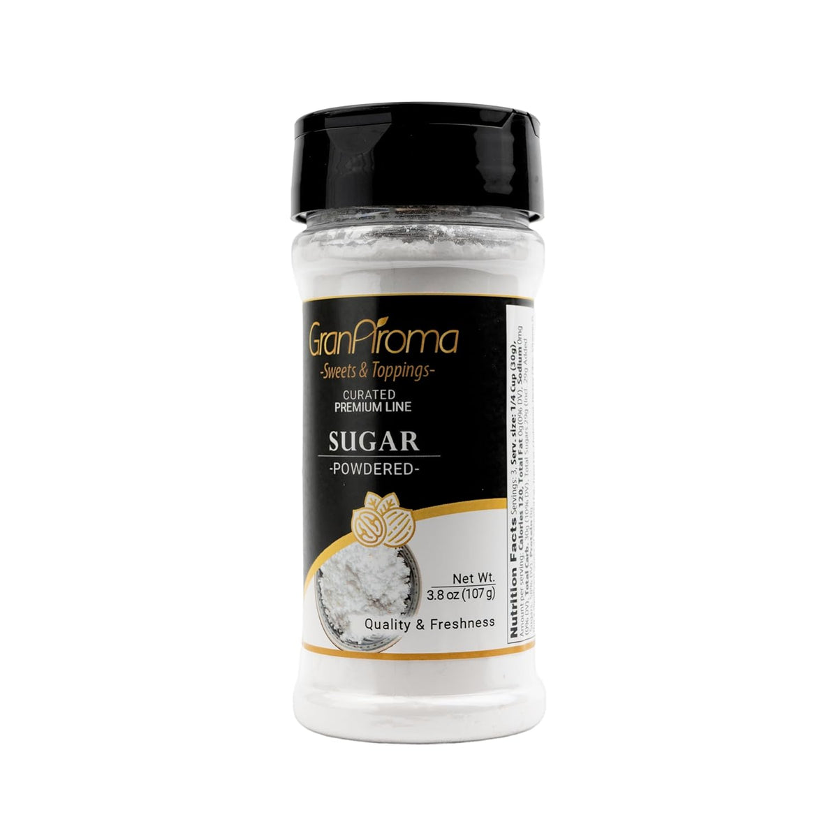 GranAroma Powdered Sugar, Fine Powder, Baking & Frosting, Confectioner's Sugar (3.8 Ounce)