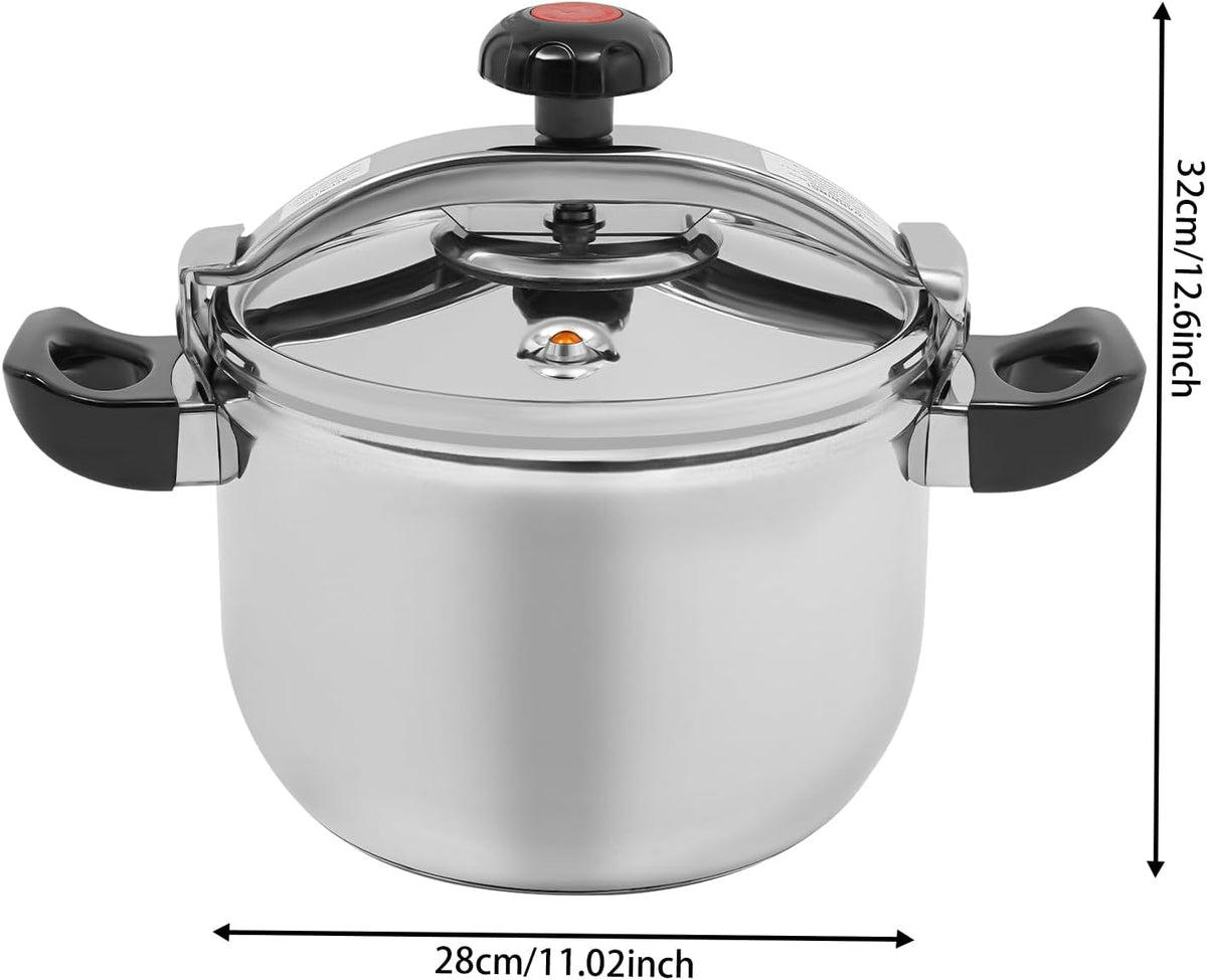 11.6 Quart Pressure Cooker Stainless Steel Pressure Canner, Large Capacity, Commercial Pressure Cooker Clamp On Type, Single Valves for Family or Commercial Use
