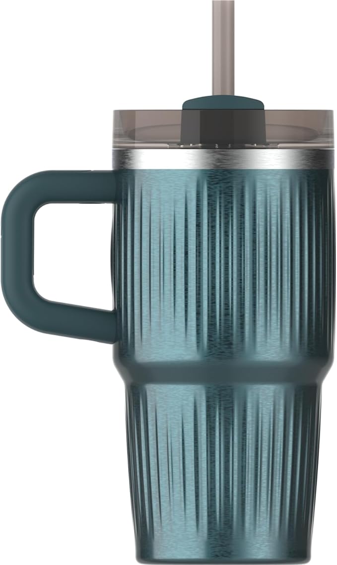 STANLEY Quencher H2.0 Tumbler with Handle and Straw 20 oz | Flowstate 3-Position Lid | Cup Holder Compatible for Travel | Insulated Stainless Steel Cup | BPA-Free | Fluted Marina Shine