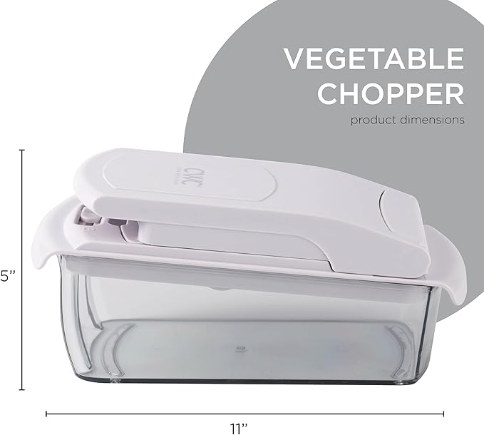 Cook with Color Vegetable Chopper - Multifunctional 11 in 1 Vegetable Chopper with Container - Food Chopper to Dice, Chop, Slice, Julienne and Spiralize, Gray