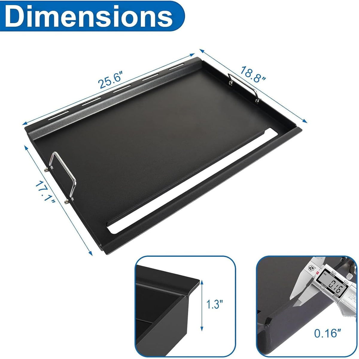 6788 Full Size Griddle for Weber GS4 Genesis II 300 Series Gas Grills Flat Top Grill Plate with Handles for Weber Genesis II E310 E330 S315 EX315 SX335 EX335
