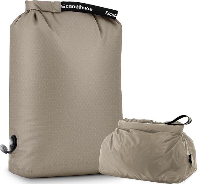 Travel Laundry Bag, Pump Free Vacuum Storage Bag Reusable Compression Dirty Clothes Travel Bag Waterproof Wet Dry Bags Large Capacity Space Saver Bags Camp Clothes Organizer (1 Pcs)(Gray, M)