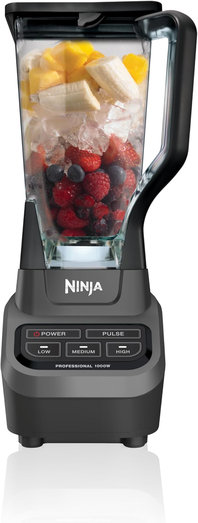 Ninja Professional Blender 1000W, Total Crushing Technology- Smoothies, Ice Crushing & Frozen Fruit, Full-Size Countertop Blender, 72-oz. Pitcher, Black & Grey, BL610