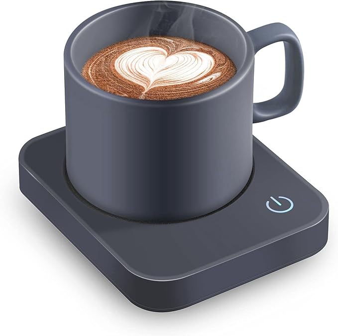 VOBAGA Coffee Mug Warmer for Desk with Auto Shut Off & 3-Temp Settings, Coffee Cup Warmer with Smart Safety Alert Home Office Accessory, Perfect for Coffee, Tea, Milk (No Mug)