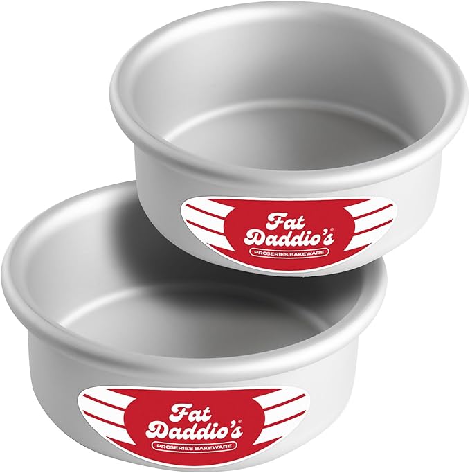 Fat Daddio's Anodized Aluminum Round Cake Pans, 2 Piece Set, 5 x 2 Inch