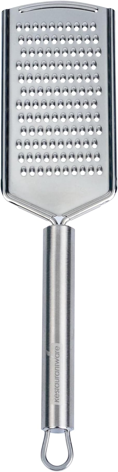 Restaurantware-German Standard Fine Handheld Grater, 1 Flat Cheese Grater - Dishwashable, Durable, Stainless Steel, With Handle, Suitable For Chocolate, Nutmeg, Garlic, Lemon, And, More