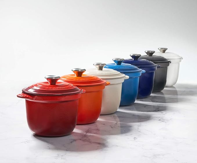 Le Creuset Enameled Cast Iron Rice Pot with Lid & Stoneware Insert, 2.25 qt., Oyster
