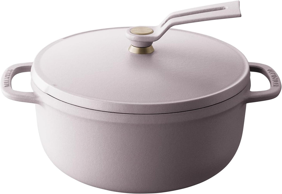 Vermicular Oven Pot 2.0 | Lightweight Enameled Cast Iron Pot | 18cm (2 Qt) | Non-Toxic | Induction-compatible | Dutch Oven | Made in Japan | Matte Himalayan Pink