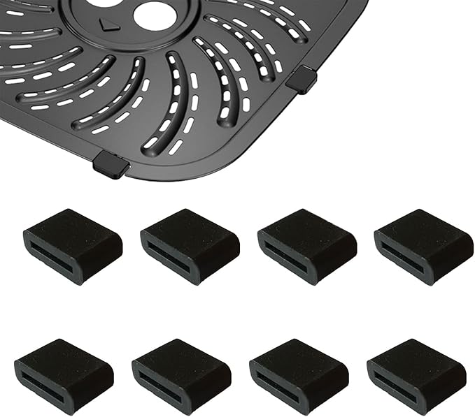 8PCS Air Fryer Rubber Tabs for 2QT Ninja AF080 Mini Air Fryers, Upgraded Air Fryer Sililcone Rubber Bumpers Rubber Feet Tips Sides Parts Stoppers for 2 Quart Ninja Air Fryer Tray