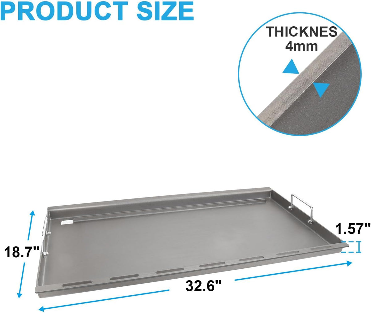 Full Size Griddle Insert for Weber Genesis II 400 Genesis II LX 400 Series Gas Grills, Flat Top Griddle Plate for Weber Genesis II E-410/E-415/E-425/E-435, Genesis II LX 440, Replace for 6789
