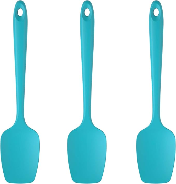 U-Taste Silicone Spoon Spatula Set, 600ºF High Heat Resistant Food Grade Flexible Rubber Scraper, Cooking Mixing Baking Kitchen Utensils Set of 3 (Marrs Green)