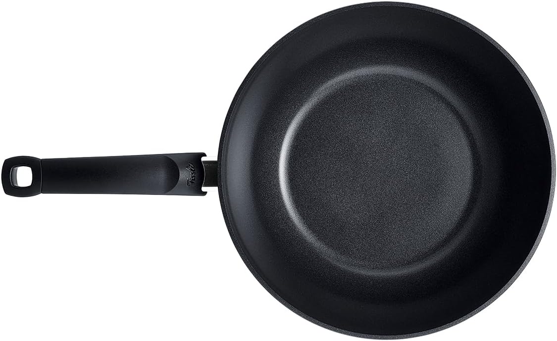 Fissler Ceratal Comfort Ceramic 12 Inch Non-Stick Wok, Orbit Black, Made without PFAS