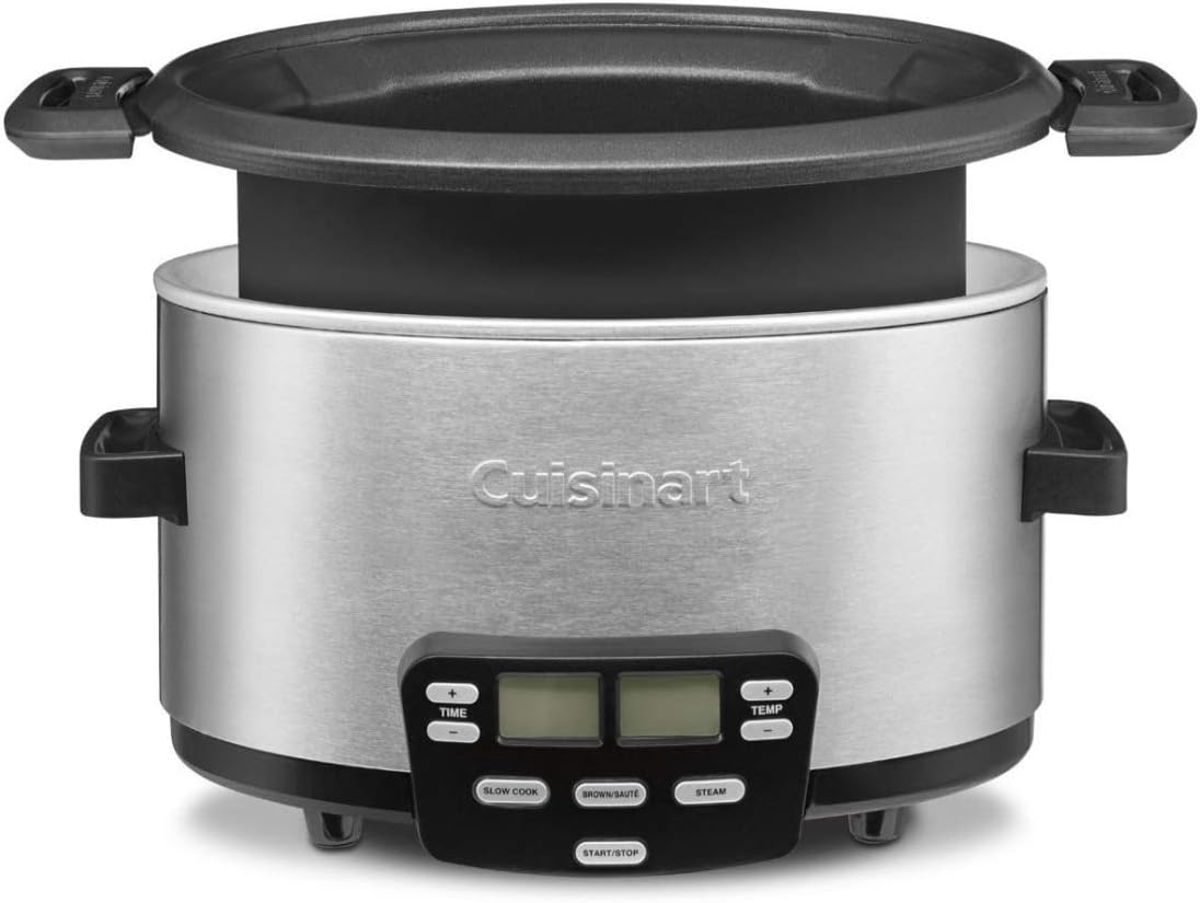 Cuisinart MSC-400 3-In-1 Cook Central 4-Quart Multi-Cooker: Slow Cooker, Brown/Saute, Steamer, Silver