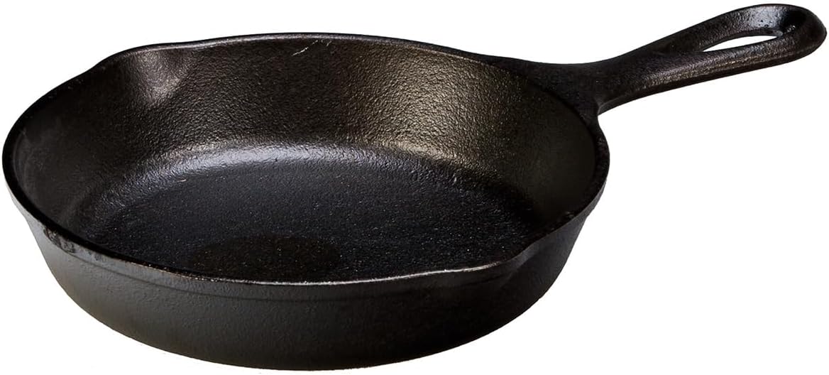 Lodge 6-1/2 Inch Cast Iron Pre-Seasoned Skillet – Signature Teardrop Handle - Use in the Oven, on the Stove, on the Grill, or Over a Campfire, Black