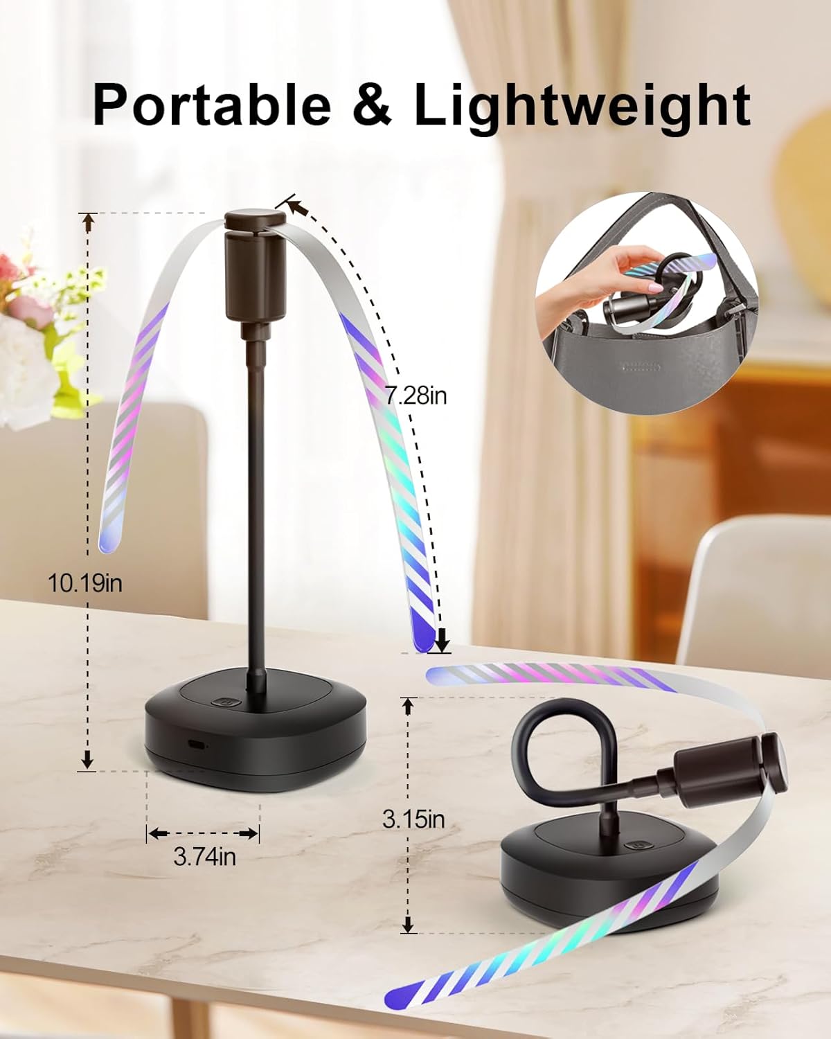 4 Pack Food Table Fan, 2000mAh USB Powered Rechargeable Food Fan, Portable Fan with Flexible Goose-Neck and Soft Blades for BBQ, Patio, Party