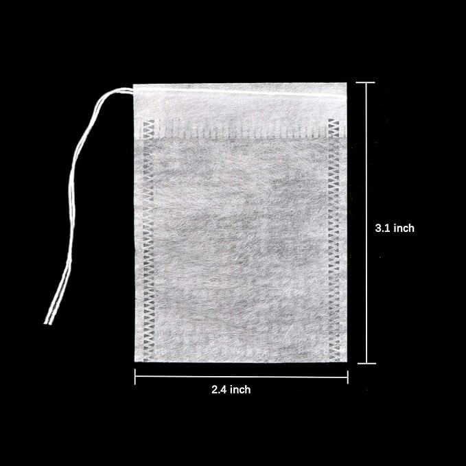 400pcs Disposable Tea Bags for Loose Leaf Tea, Biodegradable Tea Filter Bags with Drawstring, Corn Fiber Empty Tea Bags for Loose Leaf Tea