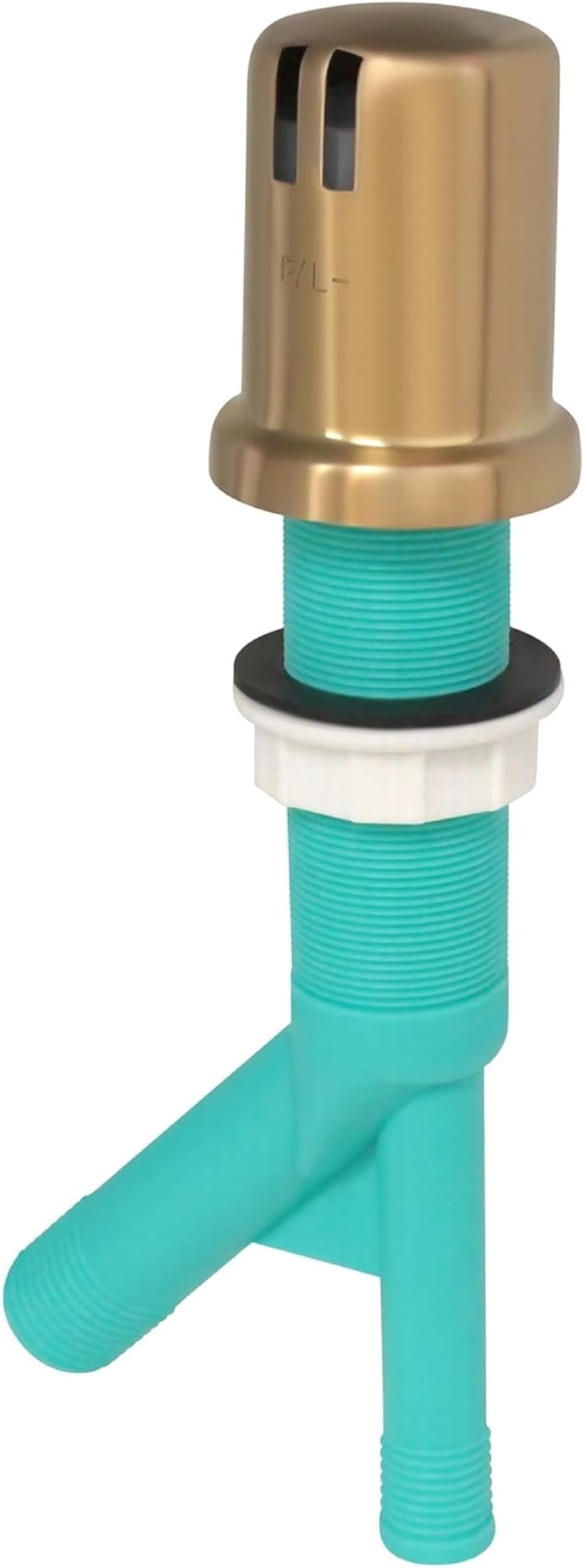 Dishwasher Air Gap with Skirted Brushed Bronze Brass Cap and Extra Long Threaded Body for Thick or Thin Kitchen Countertops (AG200-806, AG200-X06, AMERIGAP)