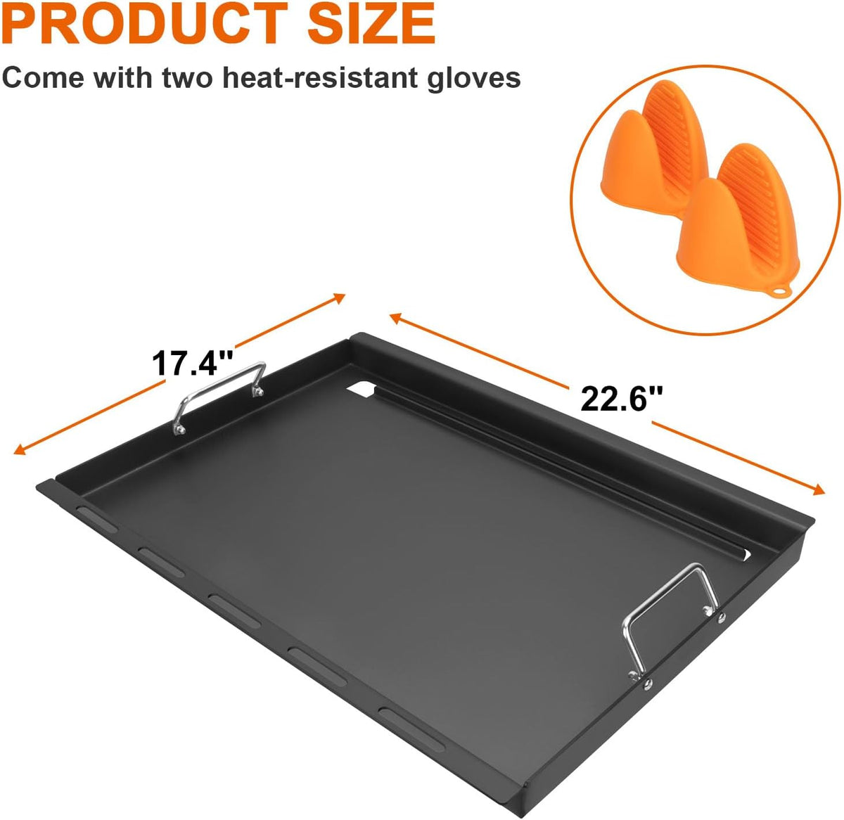 6787 Full-Size Griddle Inserts for Weber Spirit 300 & II 300 Series Grills, Flat Top Griddle for Weber Spirit I & II E-310 E-320 S-310 S-320 Series
