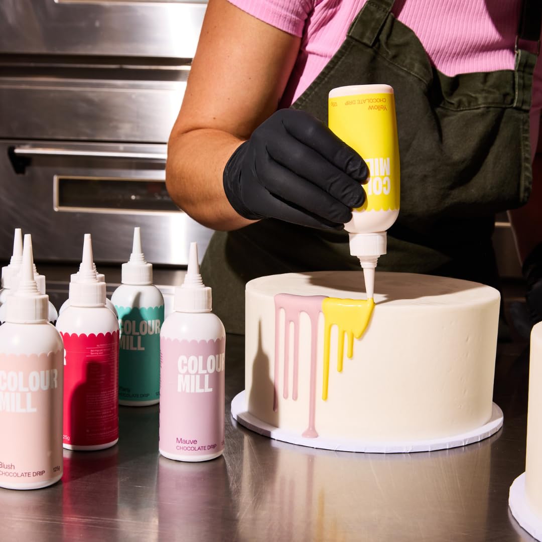 Colour Mill Chocolate Drip Easy-Melt Drizzle for Desserts, 125 Grams Yellow