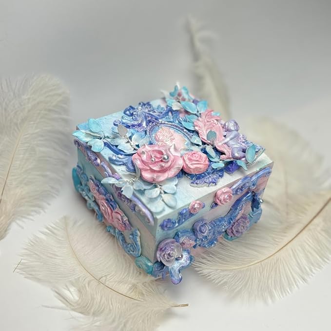 Art Mold for Polyclay Air Dry Clay Plaster, Border Frame with Cupids