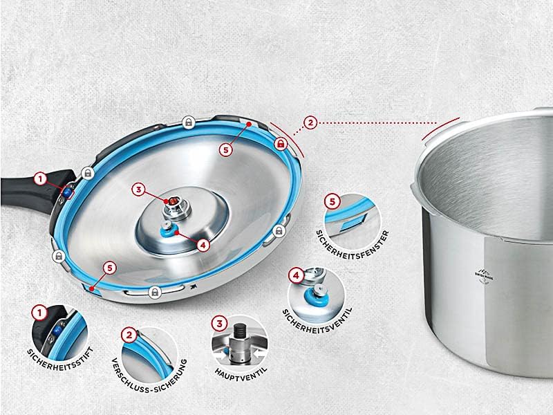 Kuhn Rikon Duromatic Stainless-Steel Saucepan Pressure Cooker - 3.7-Qt