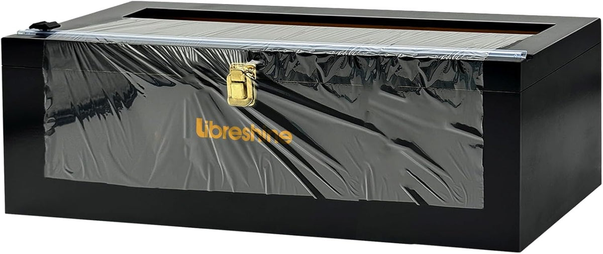 Black 18 Inch Commercial Plastic Wrap Dispenser with Cutter & Roller - Heavy Duty 3000ft Film & 1000ft Foil Holder - Fits Butcher, Freezer, Kraft Paper for Restaurant Kitchen Food Service