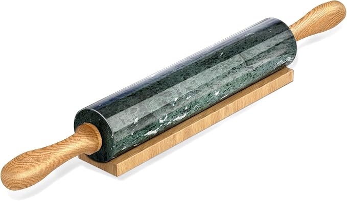 Koville Marble Rolling Pin, Non-Stick Stone Dough Roller, Rolling Pin for Baking,Pasta, Dumpling, Ravioli, Fondant,Pie Crust, Kitchen Baking Pastry Tools