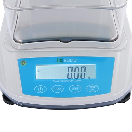 U.S. Solid Precision Lab Scale 3000g x 0.01g- High Precision Analytical Balance w/USB and RS232 Interface, Detachable Draft Shield, 1x 2kg Calibration Weight,100-240 VAC