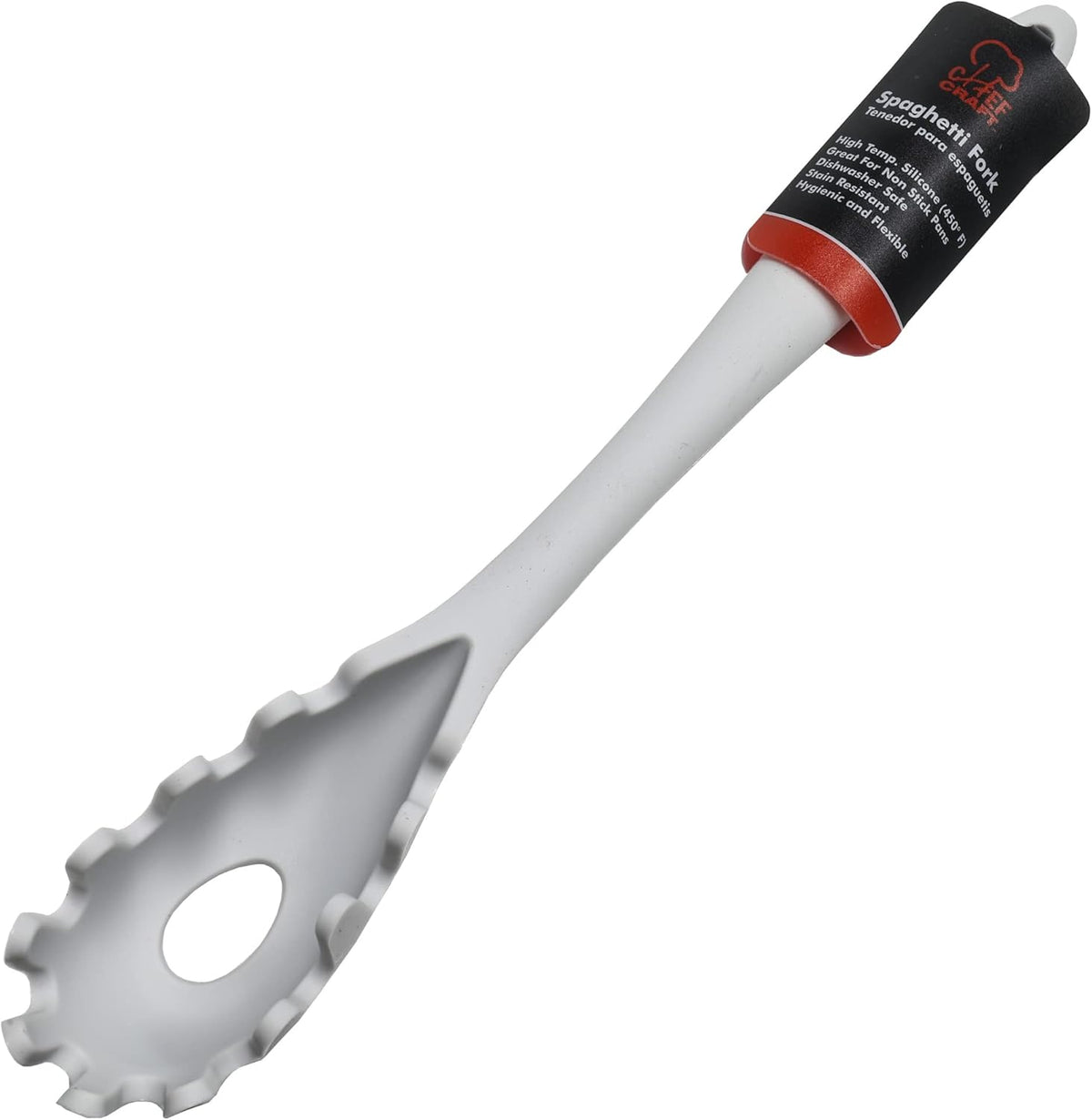 Chef Craft Premium Silicone Spaghetti/Pasta Fork, 11.5 inch, Gray
