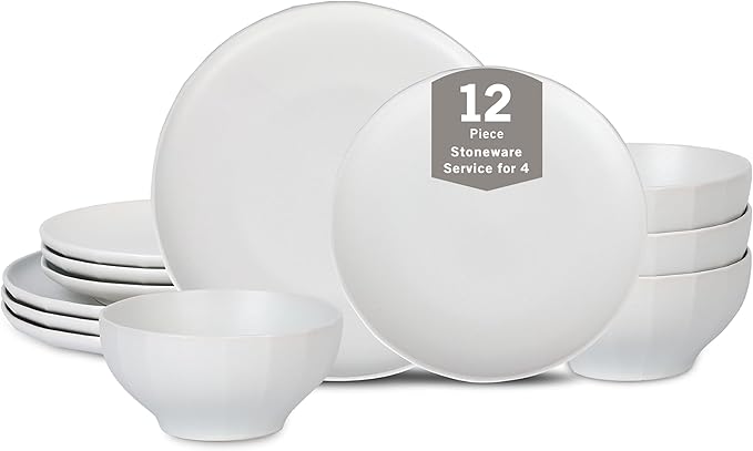 Stone Lain Rio 12-Piece Dinnerware Set Stoneware, Beige