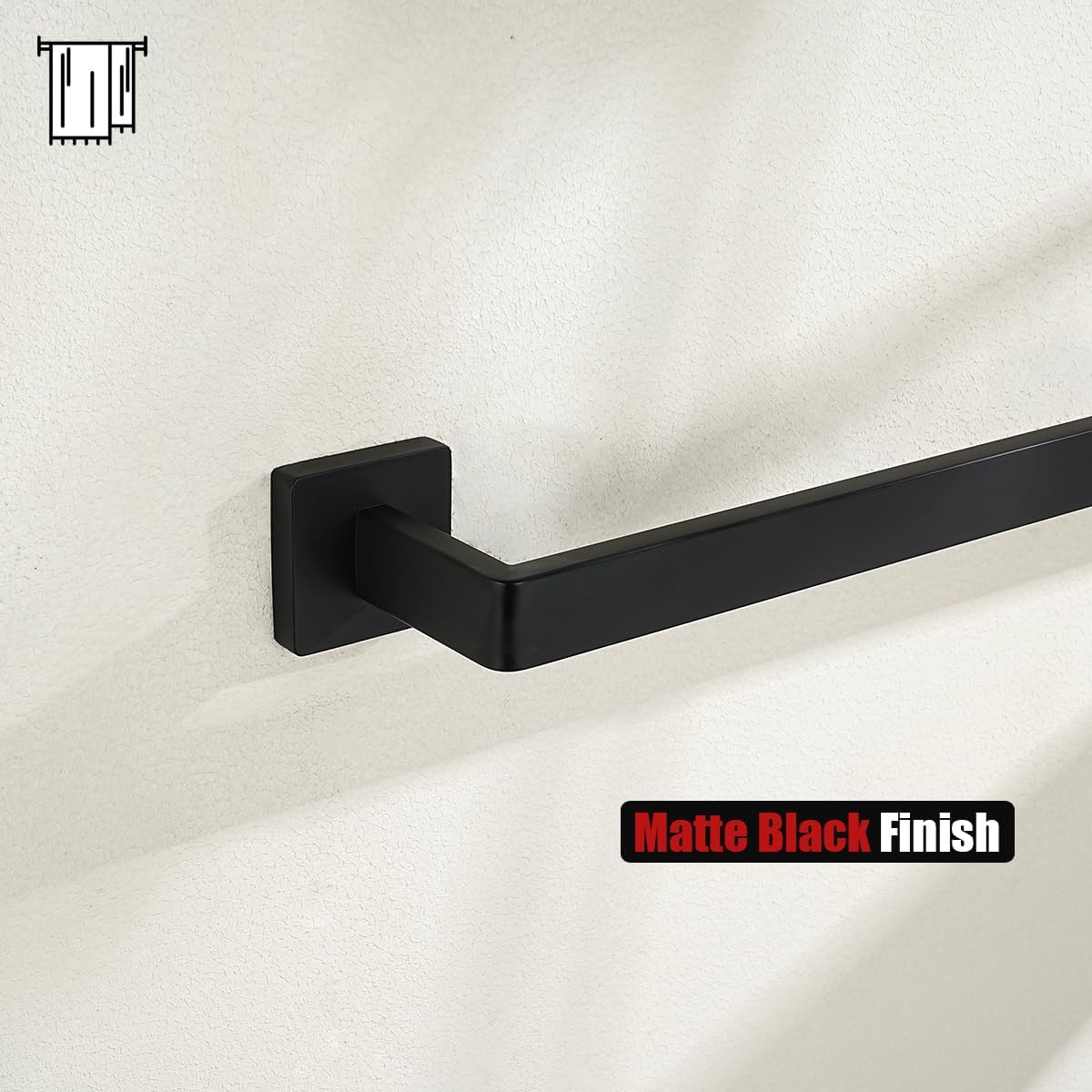JQK Black Towel Bar, Rounded Edges 26.41 Inch Towel Rack, 304 Stainless Steel Bathroom Wall Mount, Useable Length 24 Inch, TB250L24-PB