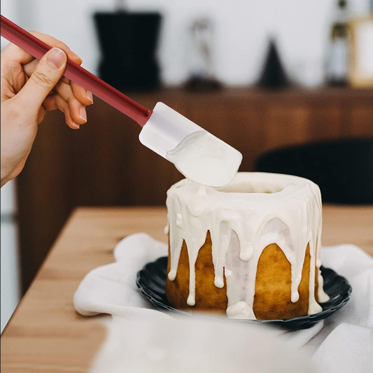 Silicone Spatula Set - Soft Rubber 9.5" Scrapers Resistant to 500F (2pcs)