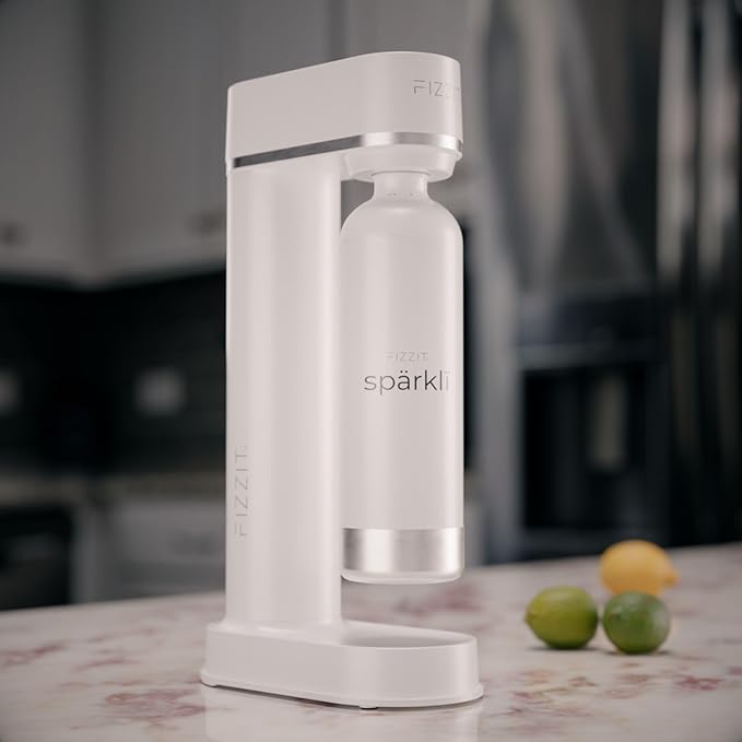 Fizzit Spärklï Carbonated Water Soda Maker with Stainless Steel Bottle Included,Dishwasher Safe