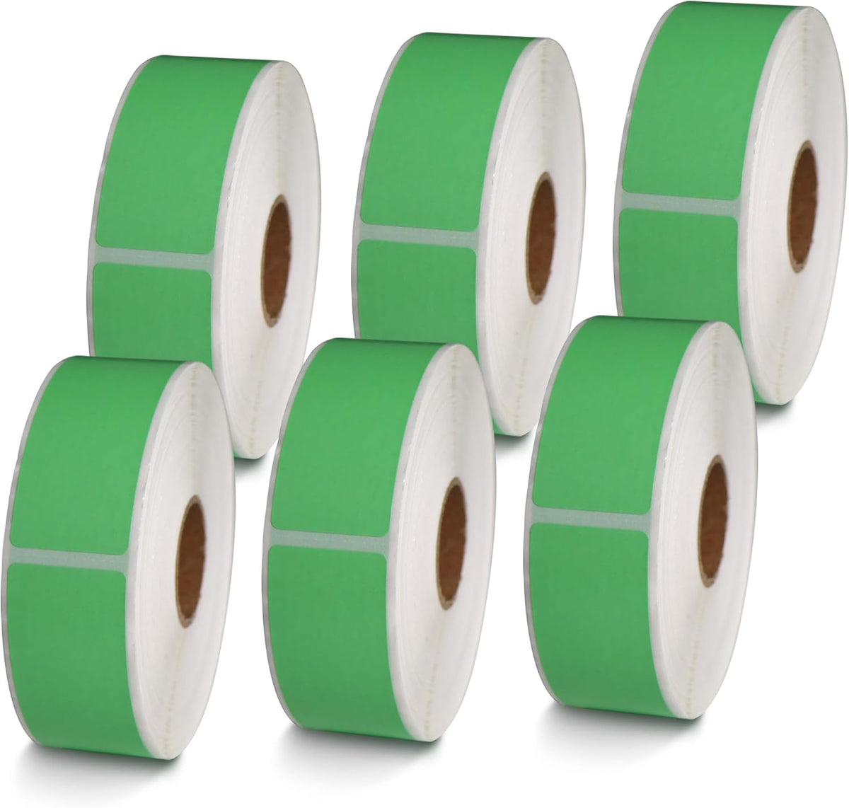 BETCKEY - 1" x 3" Barcode & Address Labels Compatible with Zebra & Rollo Label Printer,Premium Adhesive & Perforated[Green, 6 Rolls, 3120 Labels]