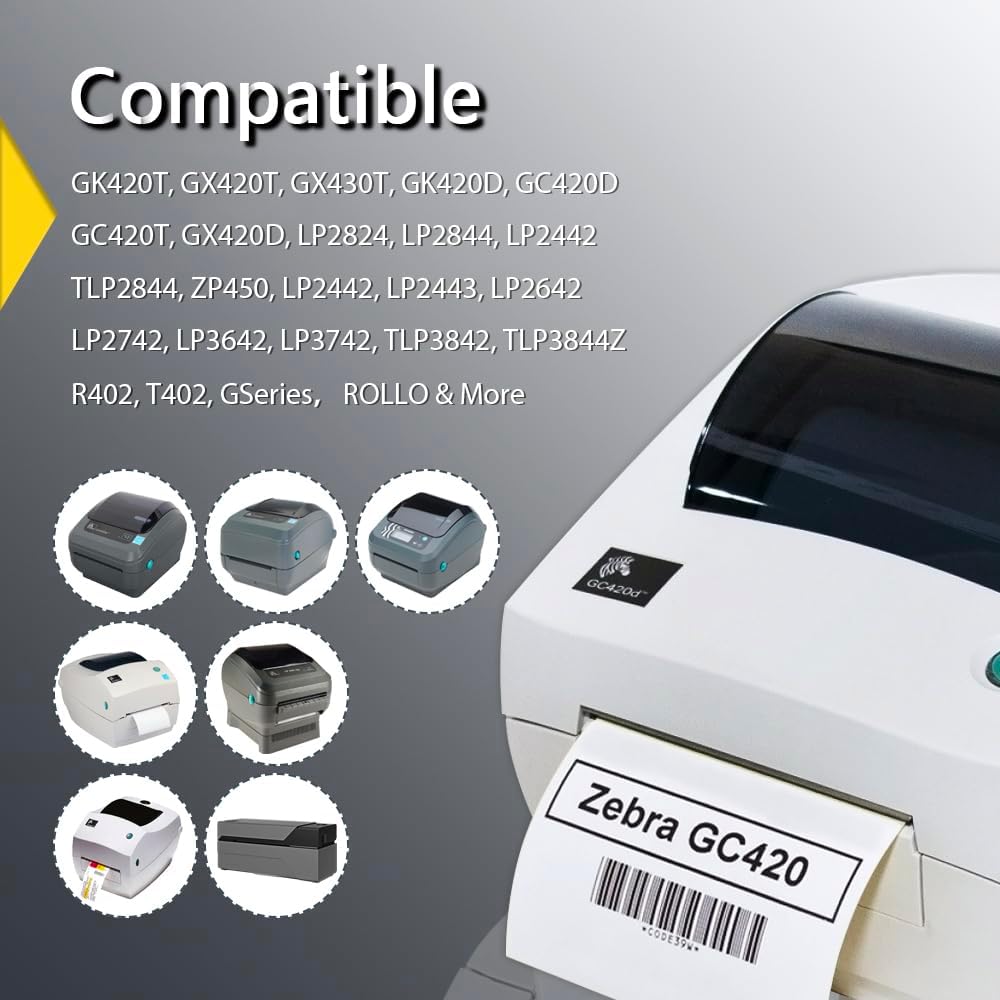 BETCKEY - 2.25" x 4" Multipurpose & Shipping Labels Compatible with Zebra & Rollo Label Printer,Premium Adhesive & Perforated[Pink, 6 Rolls, 2100 Labels]