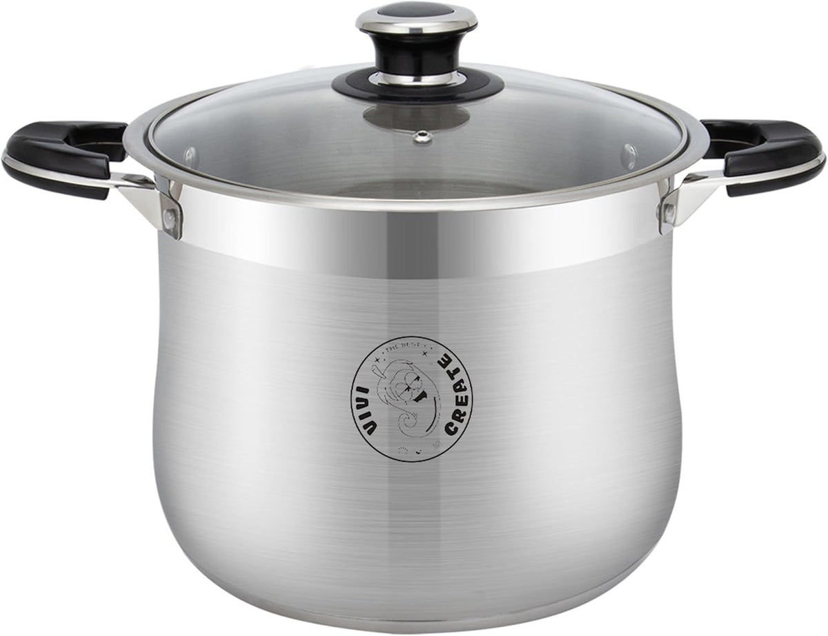 Vivicreate Stainless Steel Stock Pot with Lid for Induction Cooking Boiling Pasta Stew Soup Large Capacity Cookware with Handles for Kitchen Spaghetti Olla Olla de Acero Inoxidable (18.5 QT)