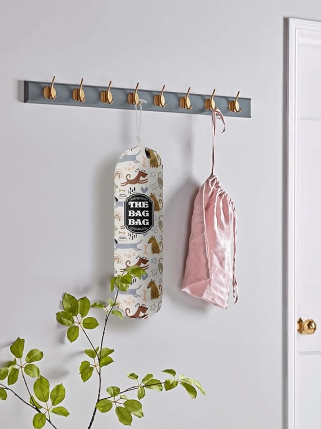 The Bag Bag Grocery Bags Holder Organizer, Wall Mount Plastic Storage Container Dispenser, Pet Lovers' Home Kitchen Bags, Ideal Gifts For Women, Dog Mom, Dad