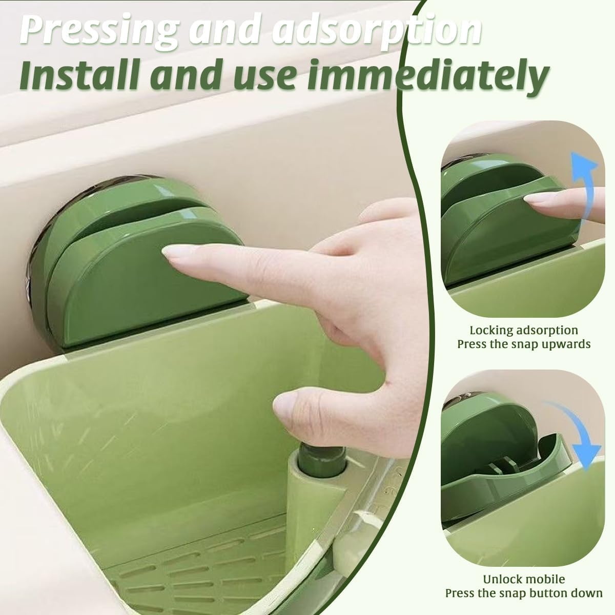 Suction Cup Sink Corner Rack, 2025 Upgraded Self-Cleaning Sink Strainer Basket, Removable Food Waste Catcher with Drain Hole, Say Goodbye to Gross Food Scraps and Smelly Sinks (Mixed)