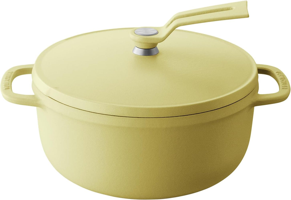 Vermicular Oven Pot 2.0 | Lightweight Enameled Cast Iron Pot | 18cm (2 Qt) | Non-Toxic | Induction-compatible | Dutch Oven | Made in Japan | Matte Chamomile Yellow