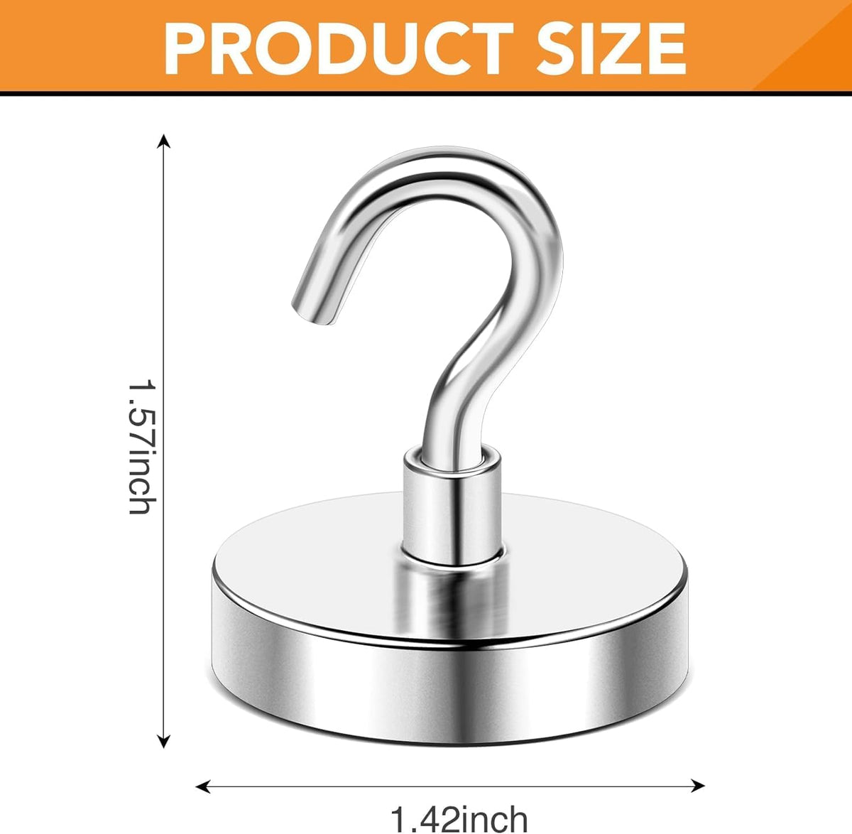 DIYMAG Outdoor Hooks for Hanging String Lights, Magnetic Hooks Strong 118lbs+ Hanging Party Light Wall Cable 2025 Cruise Cabin Ship Essentials Heavy Duty Strong Magnets for Outside Grill 16PCS