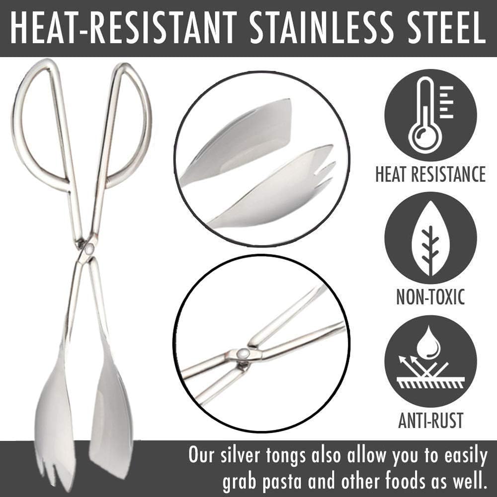 Stainless Steel Buffet Tongs - Set of 2, 10.3'