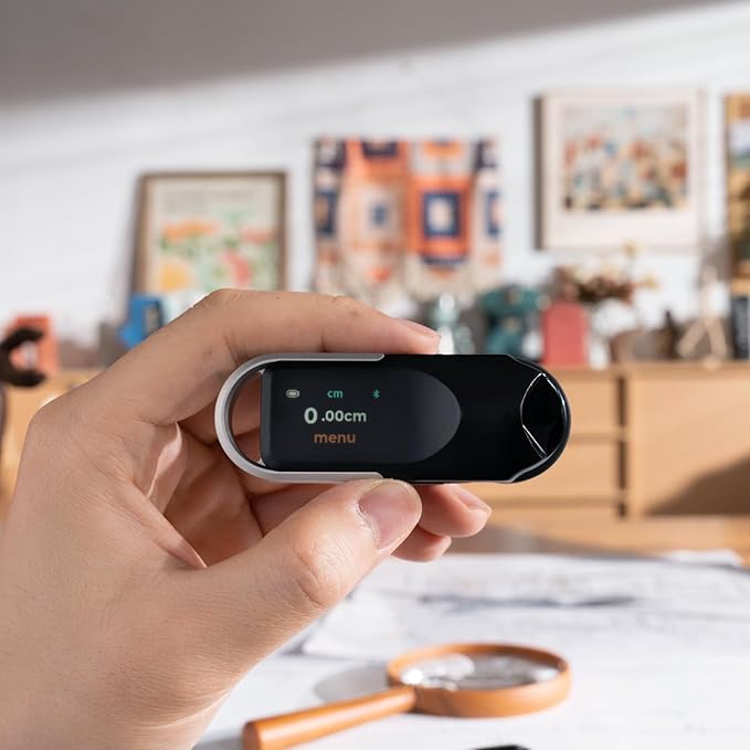 HOZO NeoRulerGO Digital Tape Measure with Laser, Smart Rechargeable Measuring Tool for Flat, Curved, Odd Shapes | Bluetooth App | Pocket Size | Cool Gadgets for Dad, Men, Husband