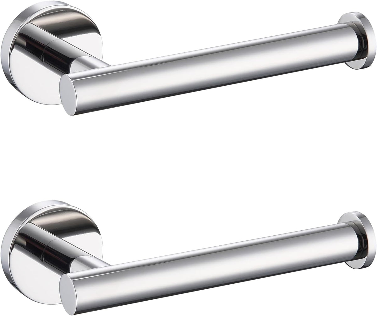 TASTOS Toilet Paper Holder SUS304 Stainless Steel Round Size Polished Chrome 2 Pack